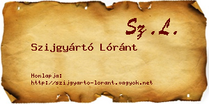 Szijgyártó Lóránt névjegykártya